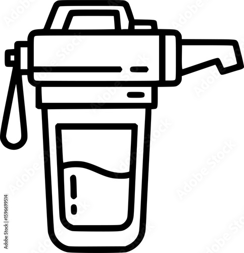 Emergency water purification portable filter outline icon vector

