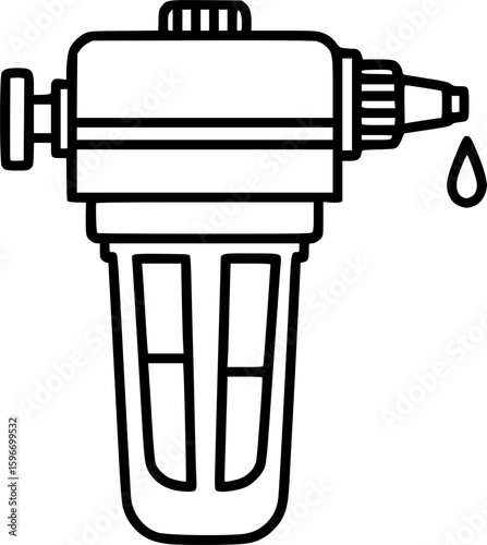 Emergency water purification portable filter outline icon vector
