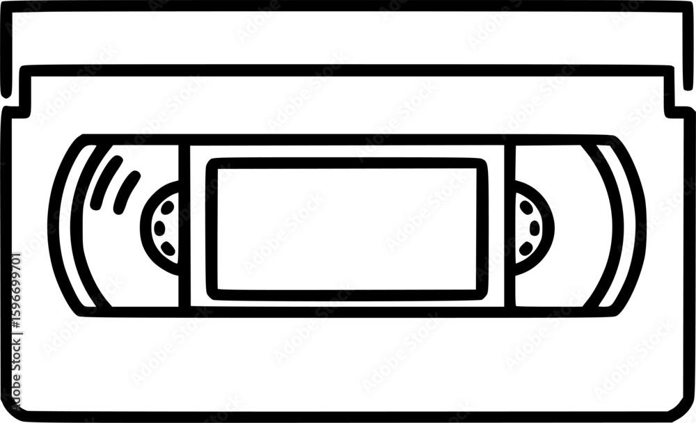 Obraz premium Vhs tape outline icon vector