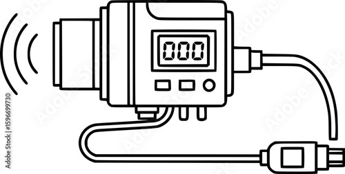 Ultrasonic distance sensor outline icon vector
