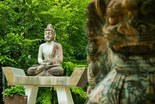 Statue of Buddha in Oneness Nordic, former Buddhist monastery in Sweden