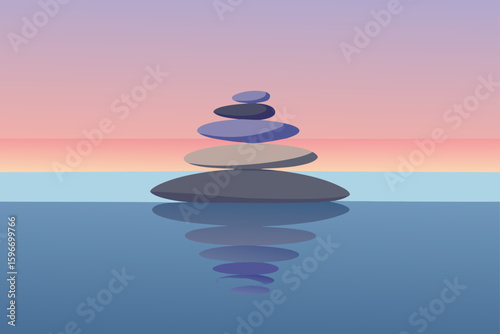 zen stones in water