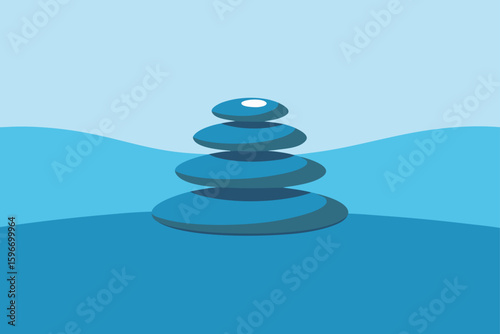 zen stones in water