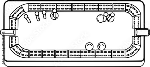 Cribbage board outline icon vector
