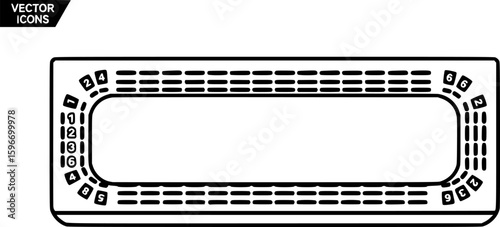 Cribbage board outline icon vector
