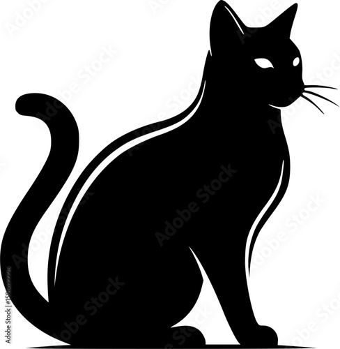 cat black silhouette logo vector
