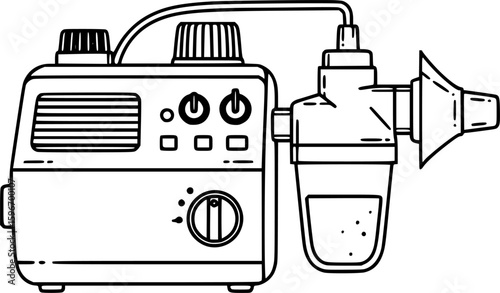 Outline icon of nebulizer machine
