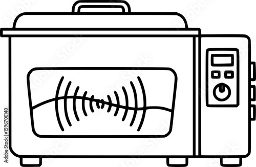 Laboratory ultrasonic bath outline icon vector
