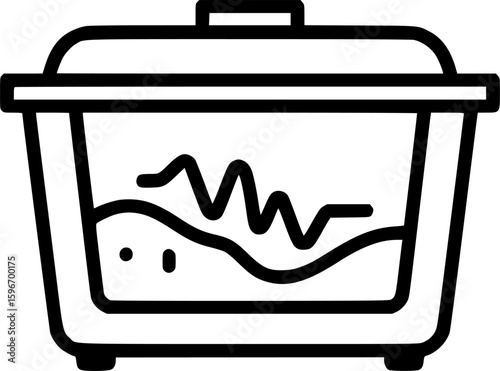Laboratory ultrasonic bath outline icon vector
