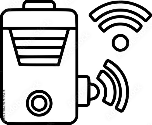 Smart water leak detector outline icon vector
