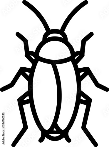 Cockroach outline icon vector
