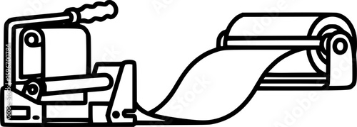 Outline icon of pallet wrap with dispenser and stretch film
