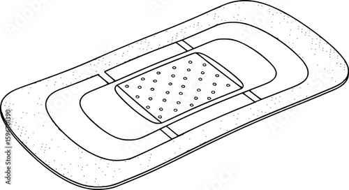 Transdermal patch outline vector design
