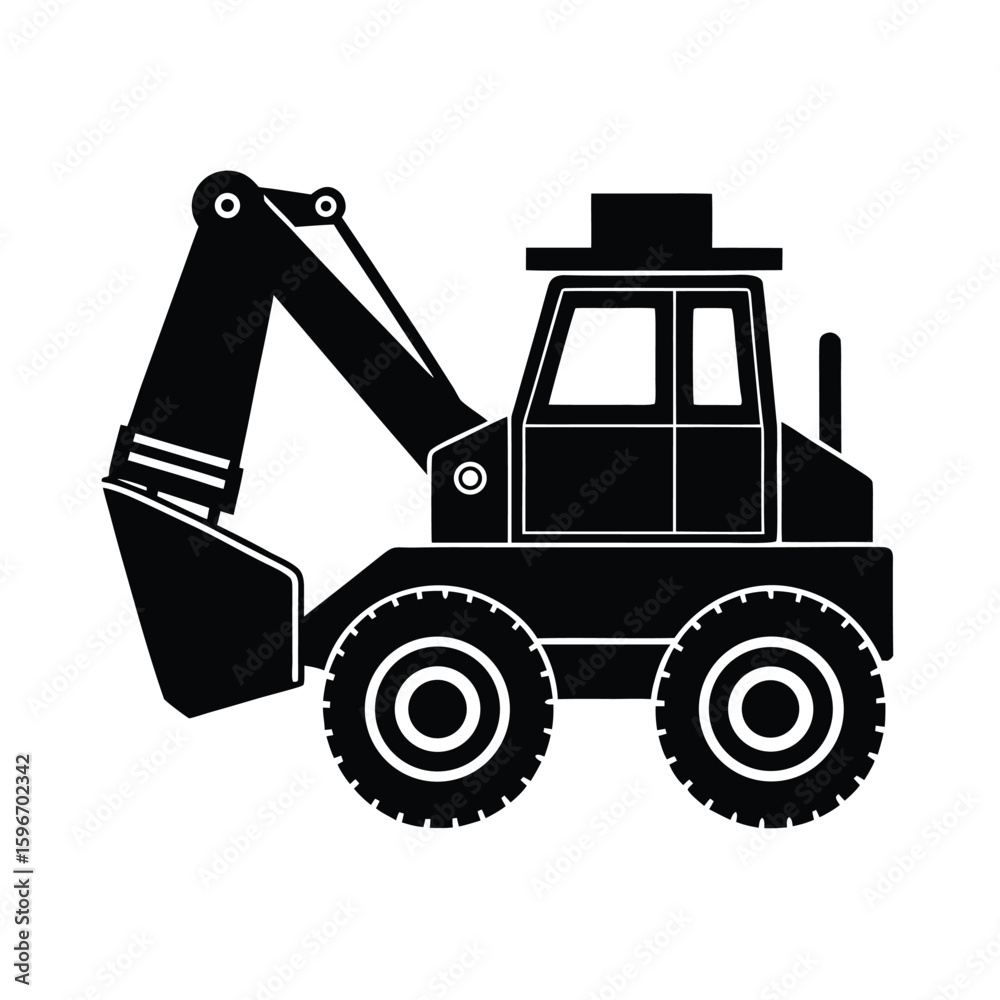 Naklejka premium Autonomous construction loader silhouette