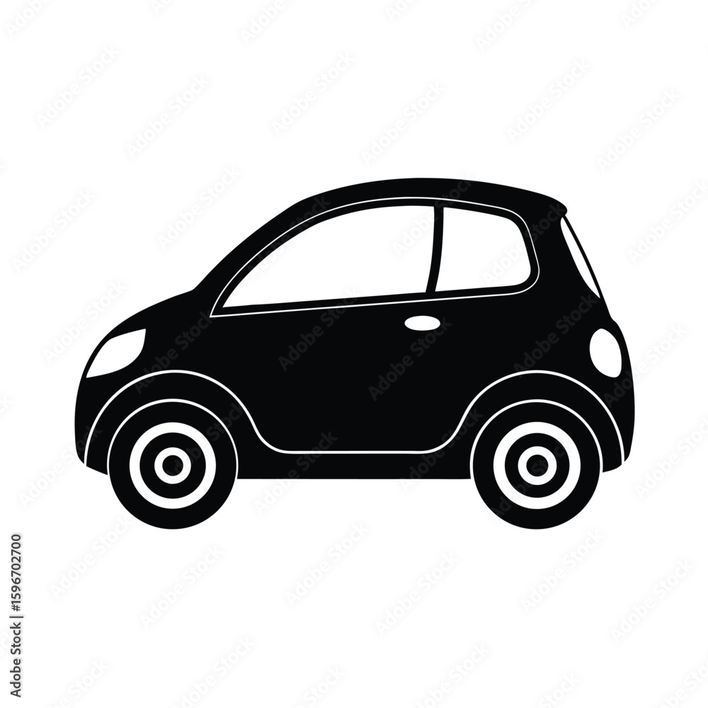 Fototapeta premium Compact electric vehicle vector silhouette