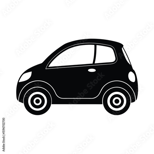 Compact electric vehicle vector silhouette