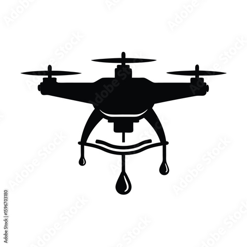 Floating water drone vector silhouette