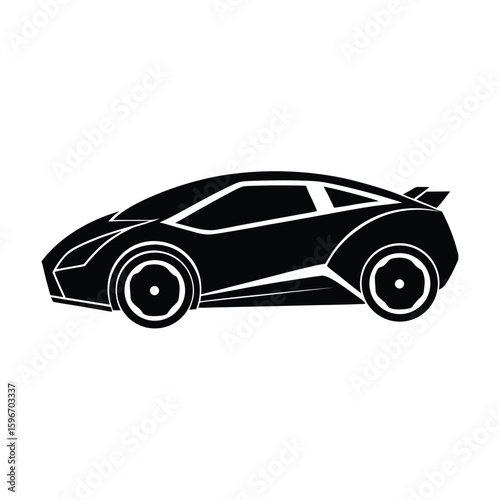 Futuristic concept car vector silhouette
