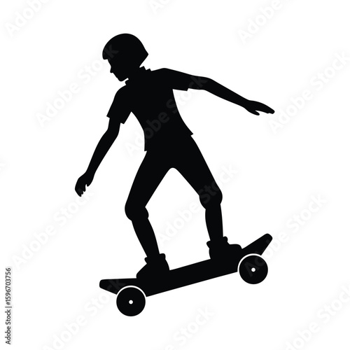 Hoverboard rider vector silhouette