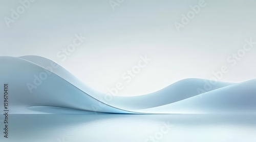Abstract Wavy Surface in Soft Blue Tones