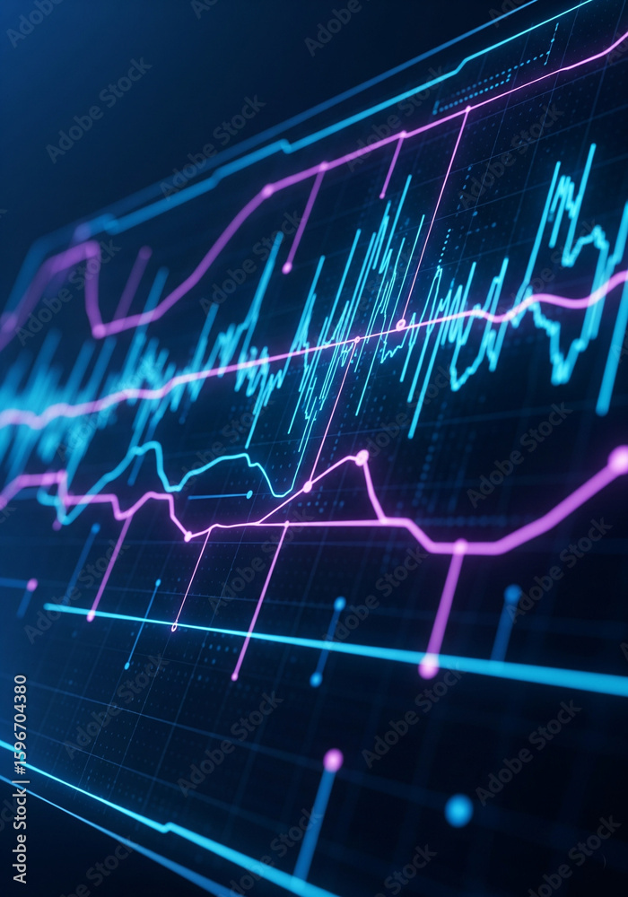 Naklejka premium Abstract Waveform Visualization Digital Signal Processing and Analysis for Technological Innovation