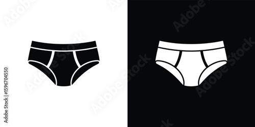 Briefs Isolated Underwear Panties Lingerie Apparel Fashion on White and Black