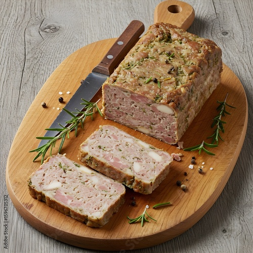 rench-style rustic country meat terrine with herbs and coarse texture – Terrine de Campagne