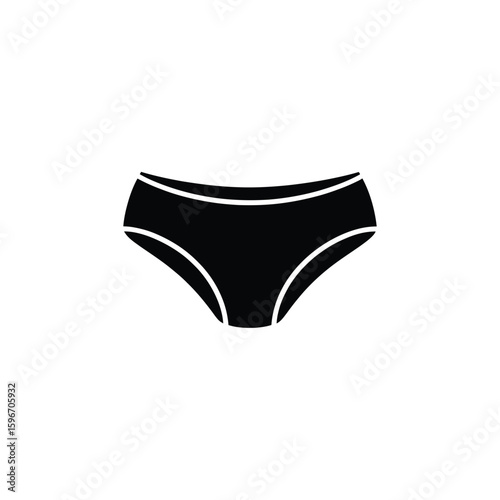 Female Underwear Silhouette Icon on Transparent Background, Clothing, Lingerie