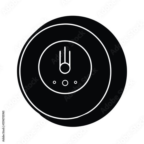 Smart thermostat device vector silhouette