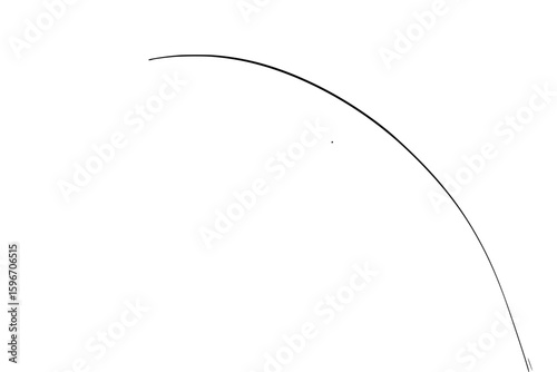 A simple black curved line extending from the upper left to the lower right on a white background area