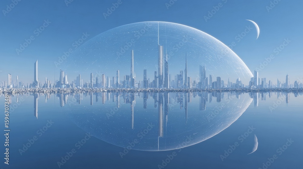 Obraz premium blue sky with reflection