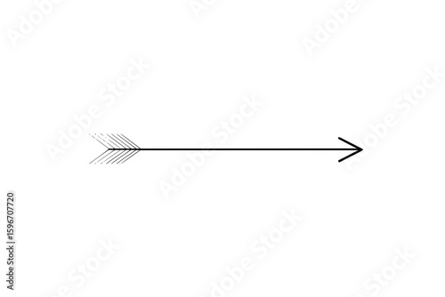A simple black and white illustration of a single arrow pointing towards the right direction clearly shown