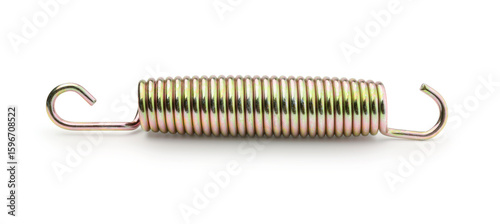 Metal spring isolated on white.