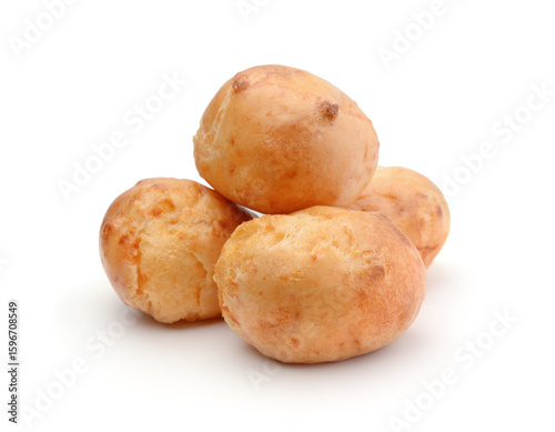 Small fresh buns isolated on white.