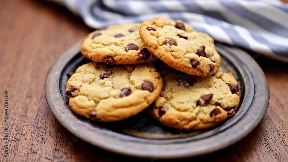 Chocolate chip cookies on a plate