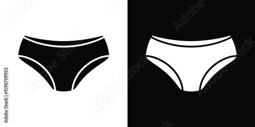 Panties Icons, Contrasting Inverted Colors, Underwear Symbol, Lingerie Silhouette
