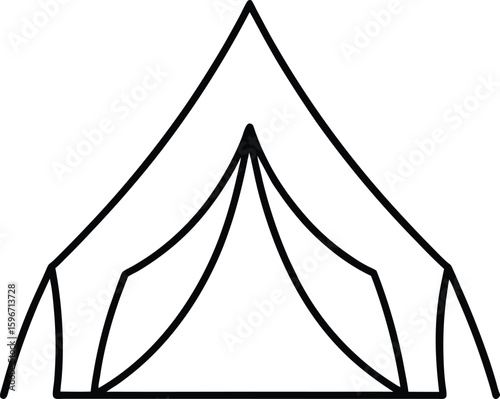 Minimal Beach Tent Outline Art