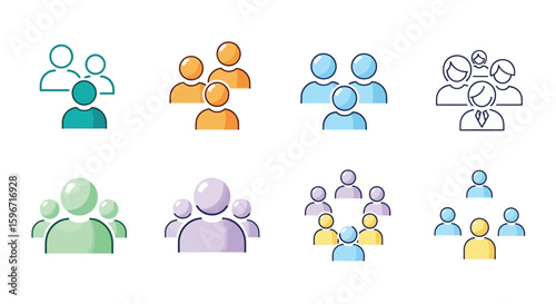 Group people icons vector illustration for team meeting and organization chart