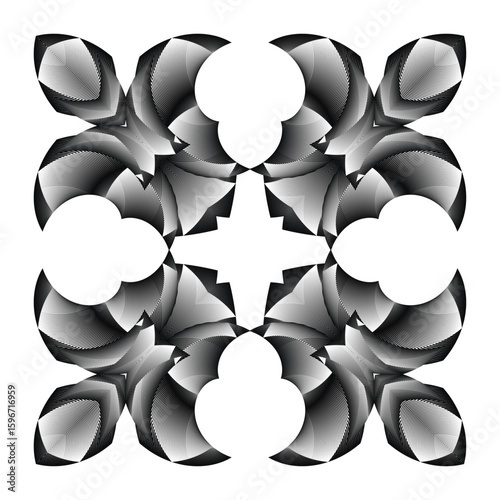 Основные RGB op art creative pattern, ornament, abstract floral background, vector decorative element