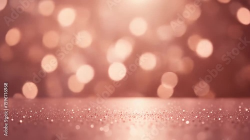 Sparkling Rose Gold Bokeh Video with Glittering Surface and Soft Focus