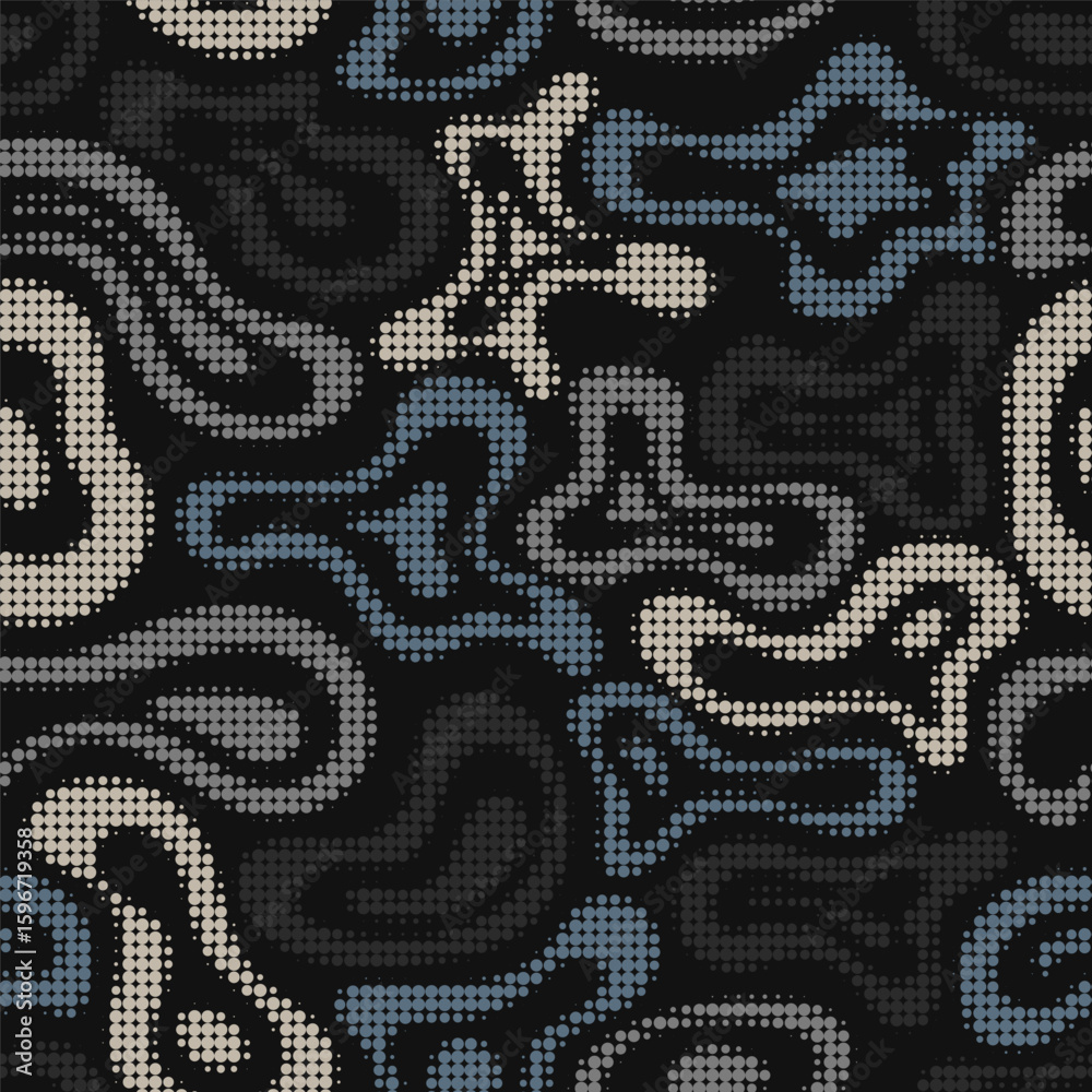 Fototapeta premium Seamless Halftone Dotted Pattern. Abstract Camouflage Design