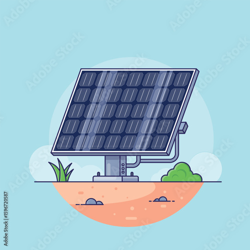 Solar Panel Generating Clean Renewable Energy in a Natural Landscape Sustainable Technology for a Green Environment and Future Power