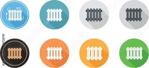 Radiator icons set vector illustration heating element concept design symbol