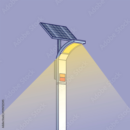 Solar Powered Street Light with Renewable Energy Smart Illumination for Sustainable Urban Development and Eco-Friendly Public Spaces