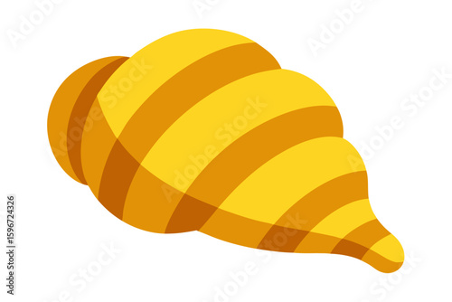 Cartoonish Illustration Of A Golden Auger Seashell