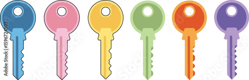 Colorful keys vector illustration set of keys for design and decoration use