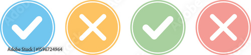 Check mark cross vector illustration for correct and incorrect choice