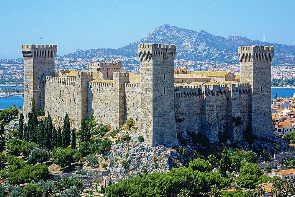 Obraz premium Majestic Castle of the Knights of Saint John in Rhodes, Greece