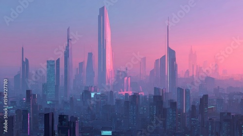 chicago skyline at sunset