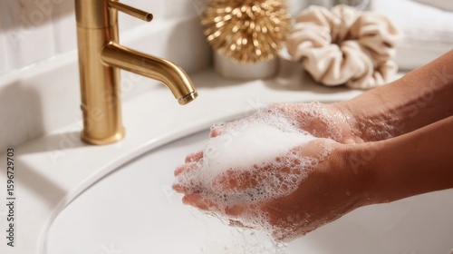 woman washing hands